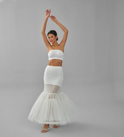 Mermaid Petticoat Skirt, Wedding Dress Underskirt, White Petticoat
