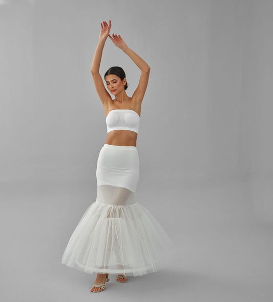 Mermaid Petticoat Skirt, Wedding Dress Underskirt, White Petticoat