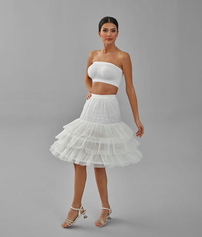 Hoop Skirt, Wedding Dress Underskirt, Black and White Petticoat Skirt