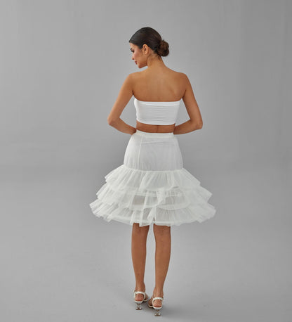 Hoop Skirt, Wedding Dress Underskirt, Black and White Petticoat Skirt