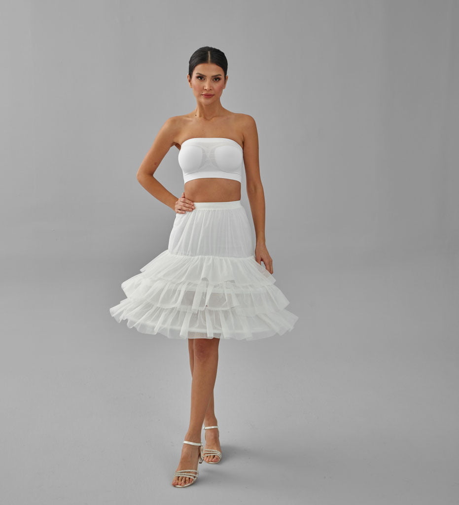 Hoop Skirt, Wedding Dress Underskirt, Black and White Petticoat Skirt