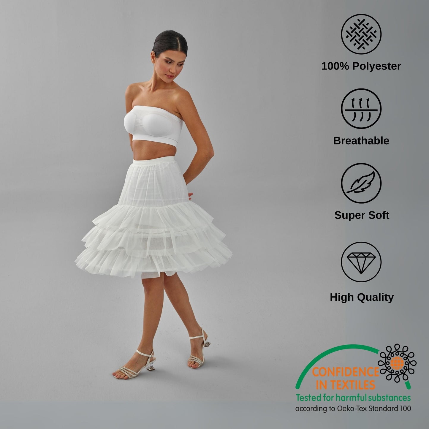 Hoop Skirt, Wedding Dress Underskirt, Black and White Petticoat Skirt