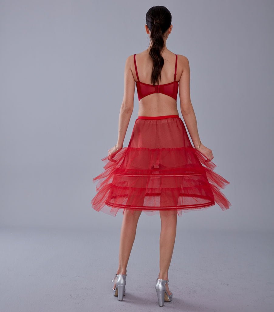 Red Petticoat Skirt , Hoop Skirt
