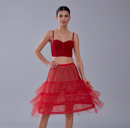 Red Petticoat Skirt , Hoop Skirt