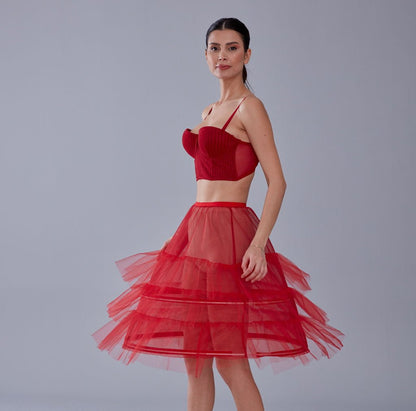Red Petticoat Skirt , Hoop Skirt