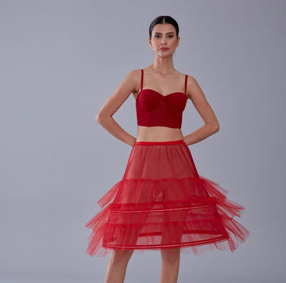 Red Petticoat Skirt , Hoop Skirt