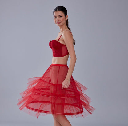 Red Petticoat Skirt , Hoop Skirt