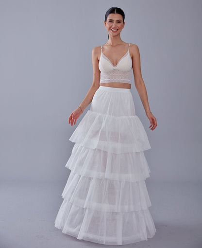 Mermaid Bridal Gown Underskirt, White Petticoat Skirt