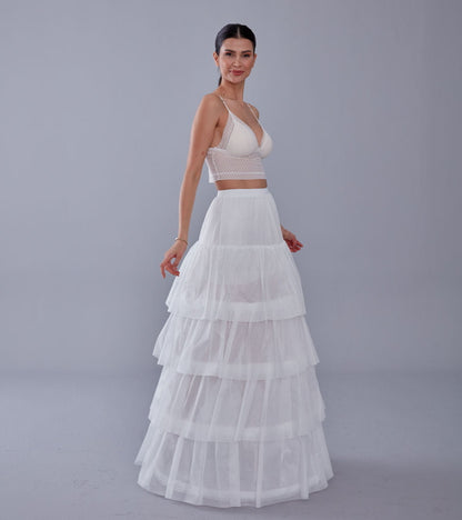 Mermaid Bridal Gown Underskirt, White Petticoat Skirt