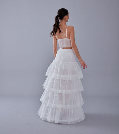 Mermaid Bridal Gown Underskirt, White Petticoat Skirt