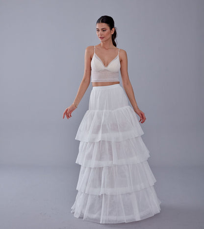 Mermaid Bridal Gown Underskirt, White Petticoat Skirt