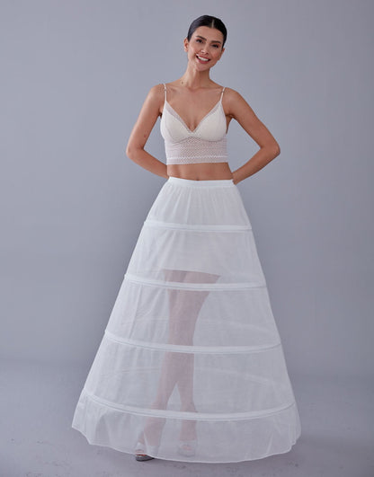 White Petticoat Skirt for Wedding Gown - Tulle Underskirt - Enhance Your Dress Silhouette