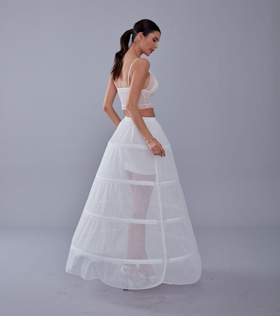 White Petticoat Skirt for Wedding Gown - Tulle Underskirt - Enhance Your Dress Silhouette