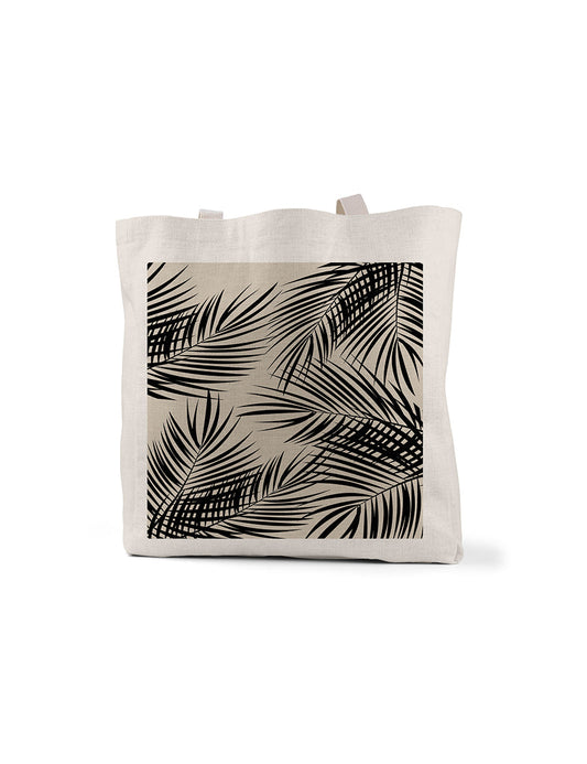 Black Tan Palm Tote, College Student Gift,Mother's Day Gift, Christmas Gift
