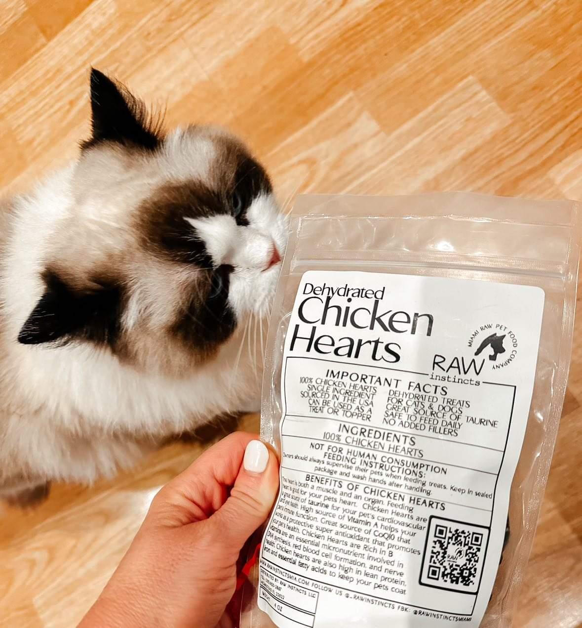 Dehydrated Chicken Hearts – 3.5oz | Raw Instincts | Single-Ingredient Organ Treat for Cats & Dogs