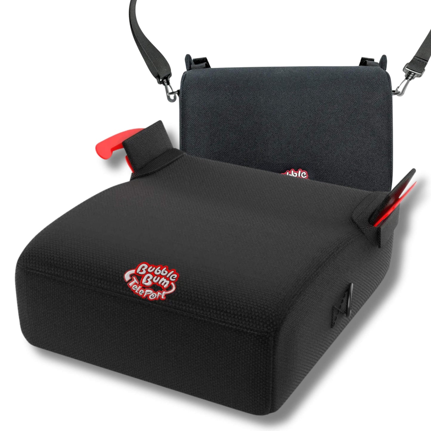 BubbleBum Teleport Backless Booster Car Seat, Kids Booster Seat for Car 40-100 lbs, Telescopic Portable Carseat, Ideal for Everyday Use and Foldable for Travel, - Black✔️