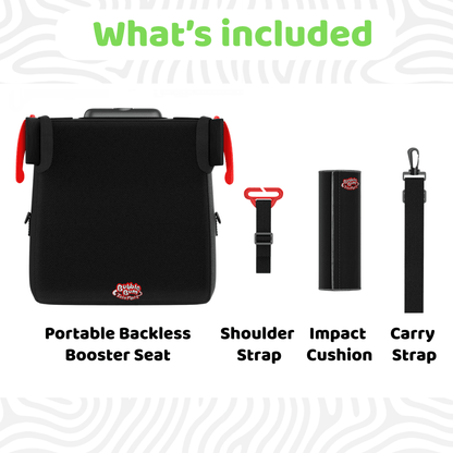 BubbleBum Teleport Backless Booster Car Seat, Kids Booster Seat for Car 40-100 lbs, Telescopic Portable Carseat, Ideal for Everyday Use and Foldable for Travel, - Black✔️