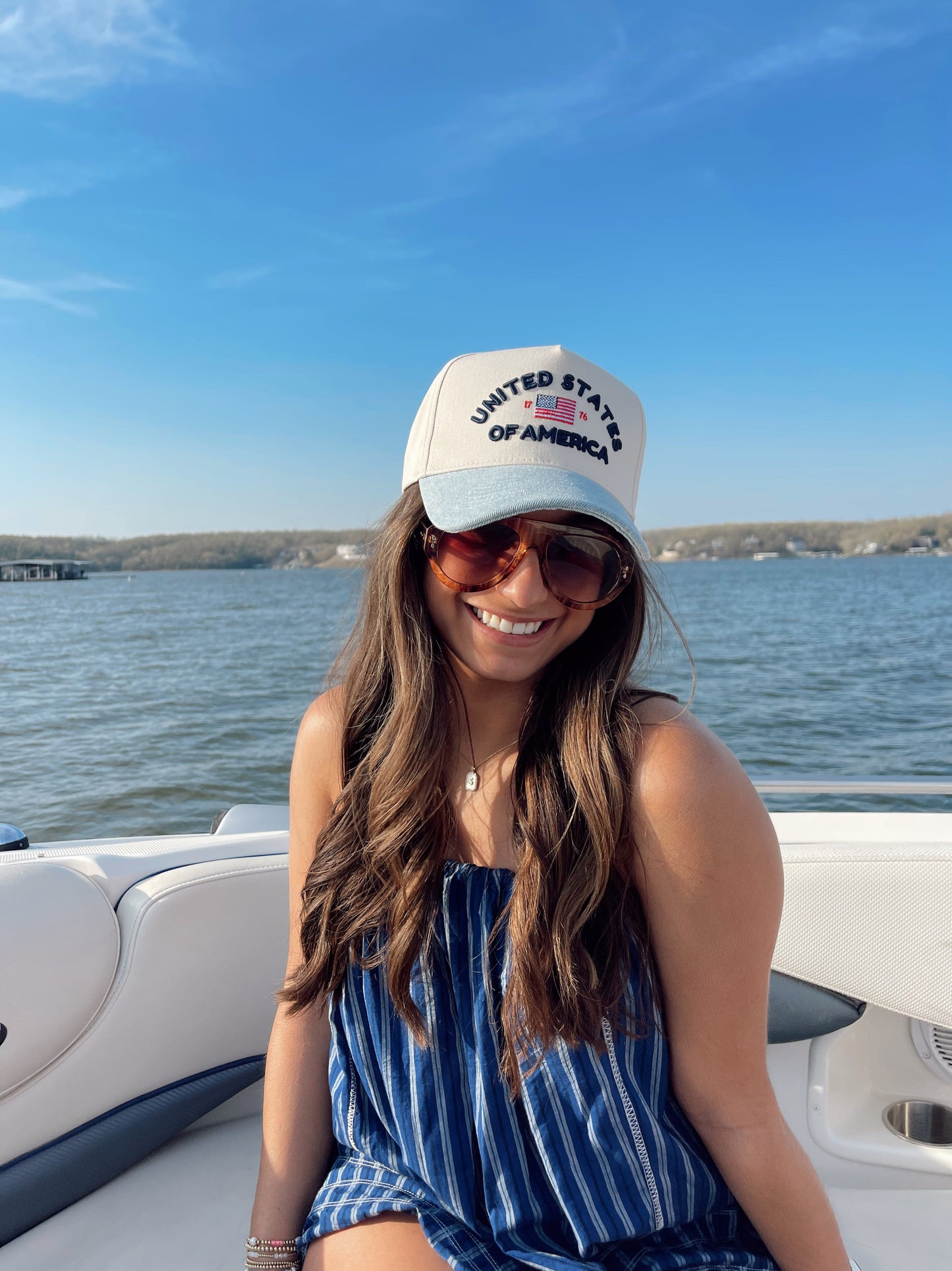 United States of America - Denim Blue Vintage Trucker Hat