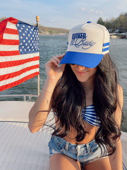 Booked and Busy - Royal Blue Vintage Trucker Hat