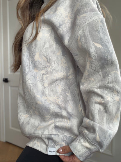 Tilly Oversized Light Camo Mockneck Crew