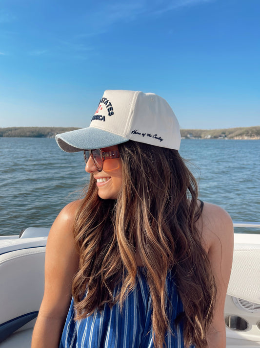 United States of America - Denim Blue Vintage Trucker Hat