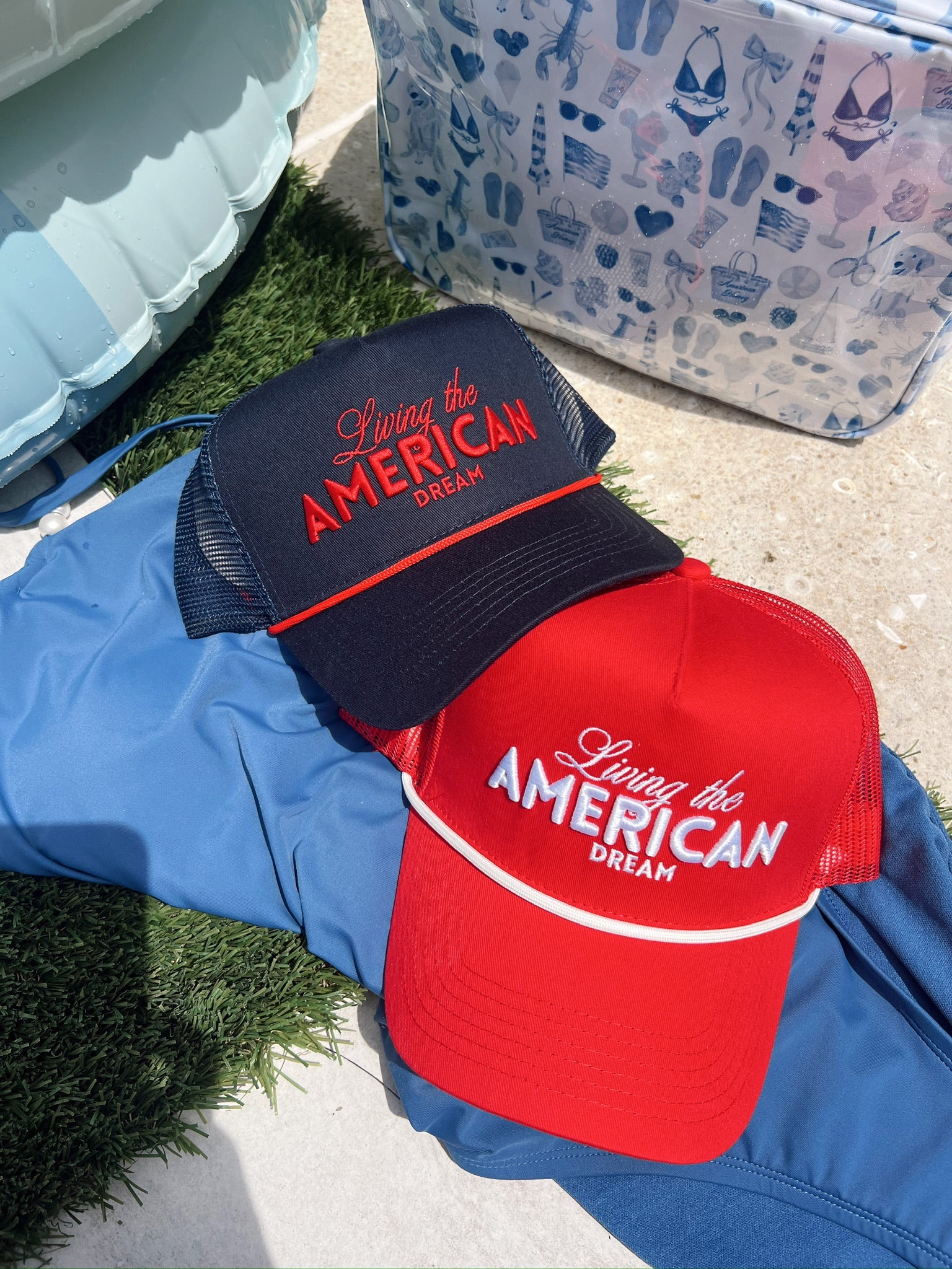 Living the American Dream - Red Vintage Trucker Hat