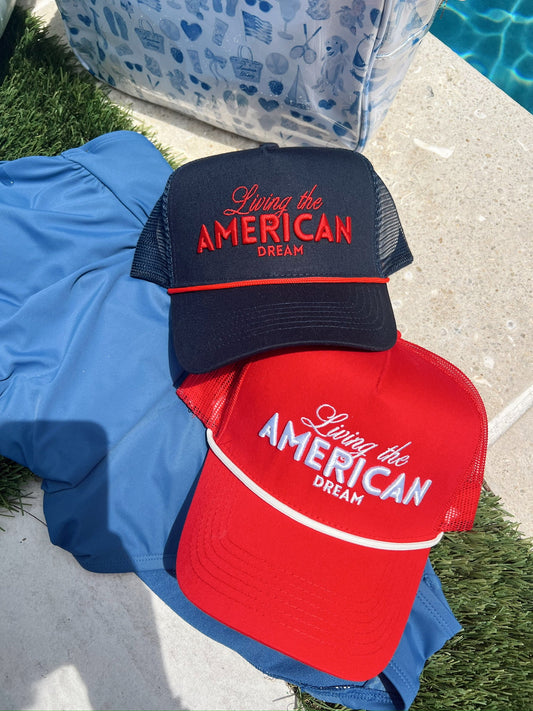 Living the American Dream - Red Vintage Trucker Hat