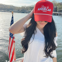 Living the American Dream - Red Vintage Trucker Hat