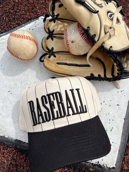 Baseball - Black Stripe Vintage Trucker Hat