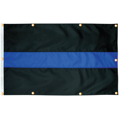 Sewn Thin Blue Line Flag (Original Design) with Grommets Along Edges for Wall Hanging