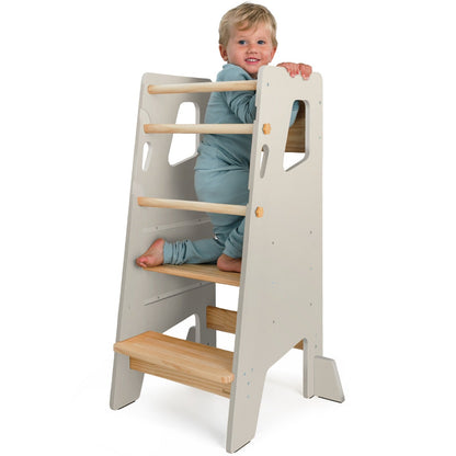 Adjustable Toddler Kitchen Tower with Safety Bars