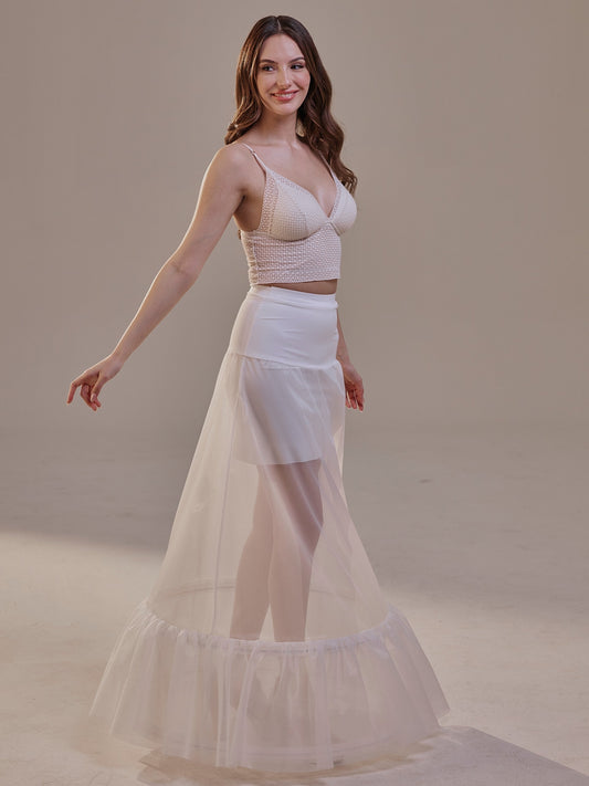 Trumpet Petticoat Skirt  with  Waist Corsage  , Bridal Crinoline Slip