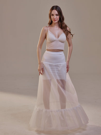 Trumpet Petticoat Skirt  with  Waist Corsage  , Bridal Crinoline Slip