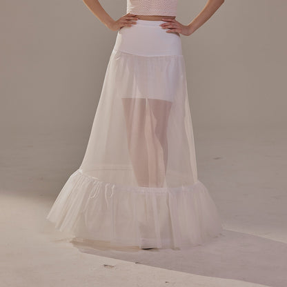 Trumpet Petticoat Skirt  with  Waist Corsage  , Bridal Crinoline Slip