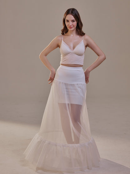 Trumpet Petticoat Skirt  with  Waist Corsage  , Bridal Crinoline Slip