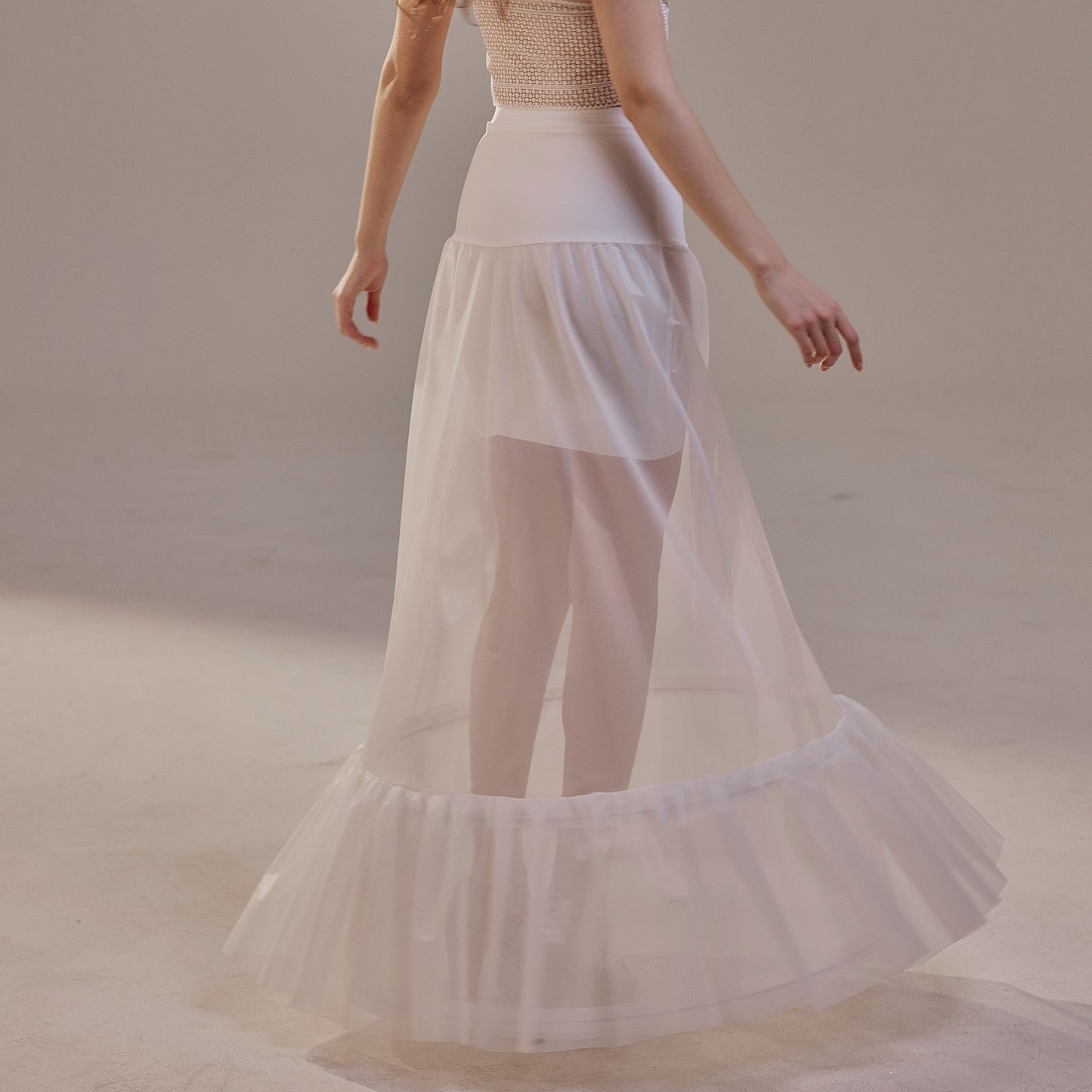 Trumpet Petticoat Skirt  with  Waist Corsage  , Bridal Crinoline Slip