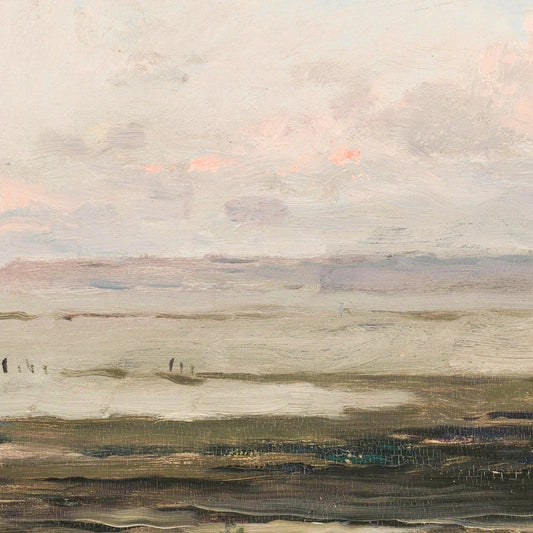 Vintage Seascape Canvas Painting Coastal Landscape Wall Pictures Pastel Beach Art Prints Living Room Farmhouse Nautical Decor