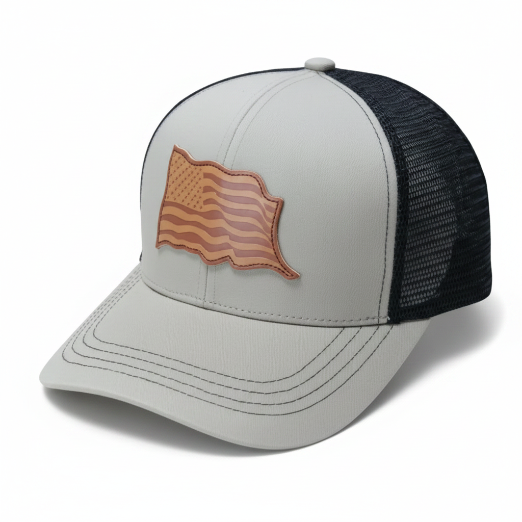 Wavy USA Flag Trucker Hat – Snapback