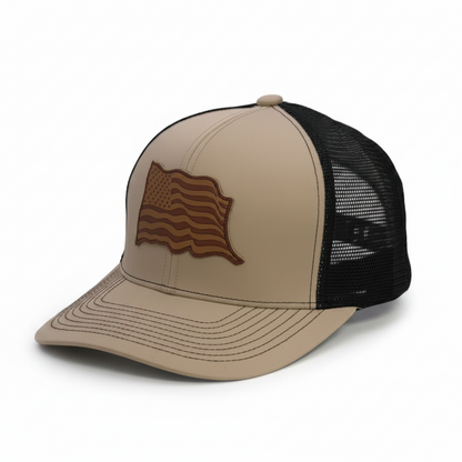 Wavy USA Flag Trucker Hat – Snapback