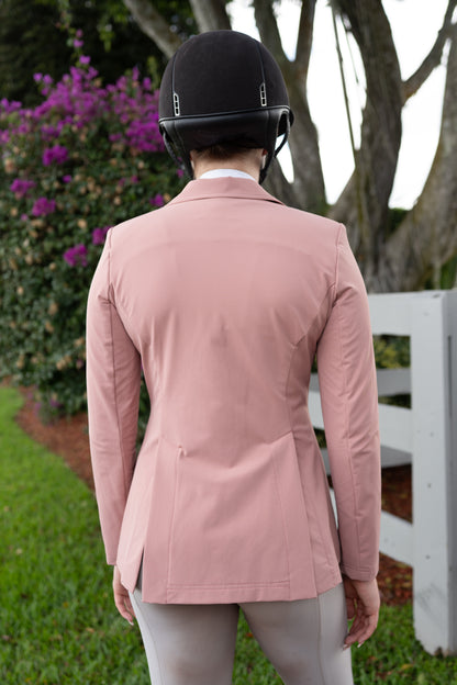 Grand Prix Quinn Show Jacket, 4 Button Front with Hidden Zipper Closure, Rose