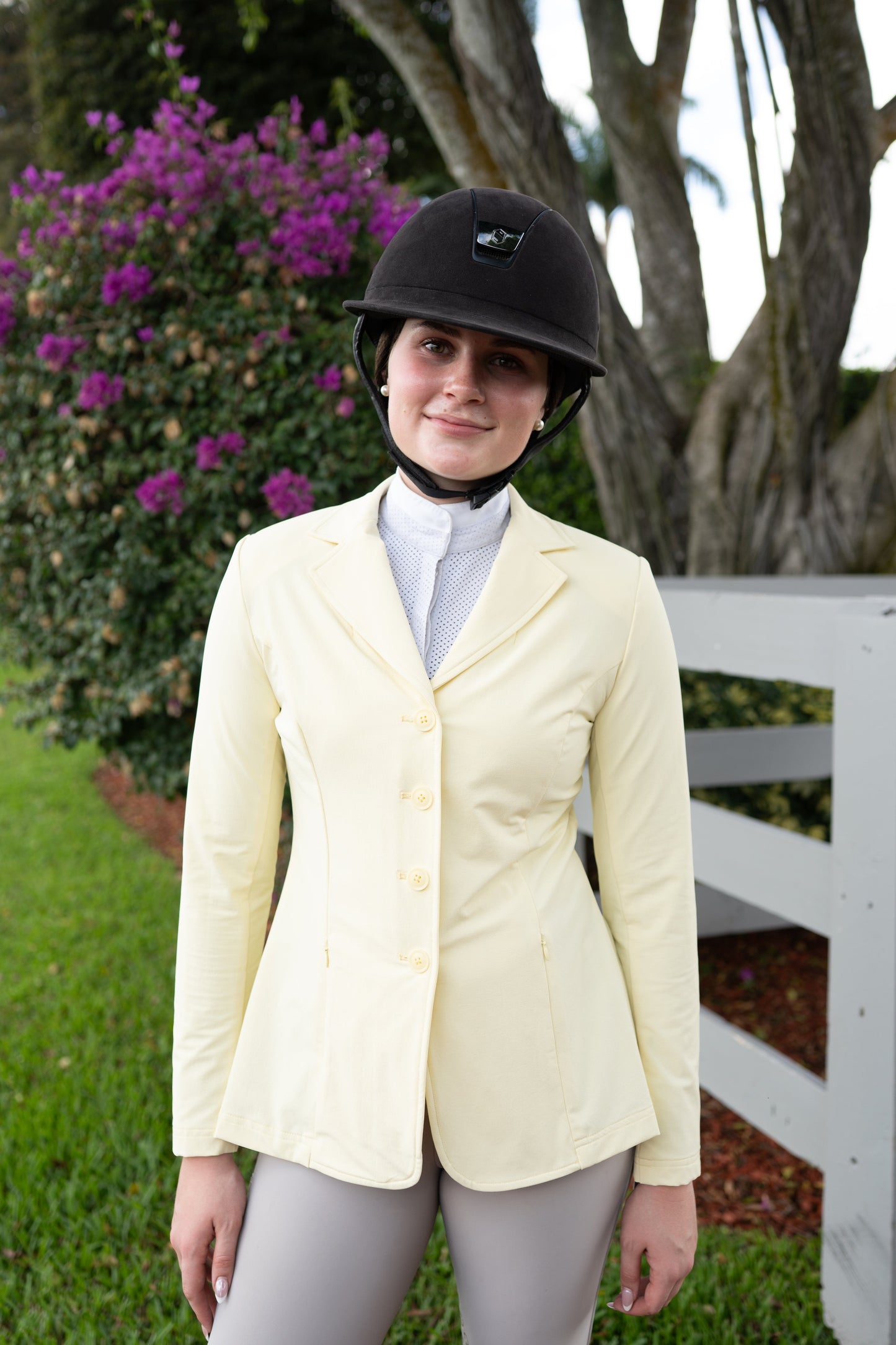 Grand Prix Quinn Show Jacket, 4 Button Front with Hidden Zipper Closure, Butter
