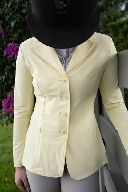 Grand Prix Quinn Show Jacket, 4 Button Front with Hidden Zipper Closure, Butter