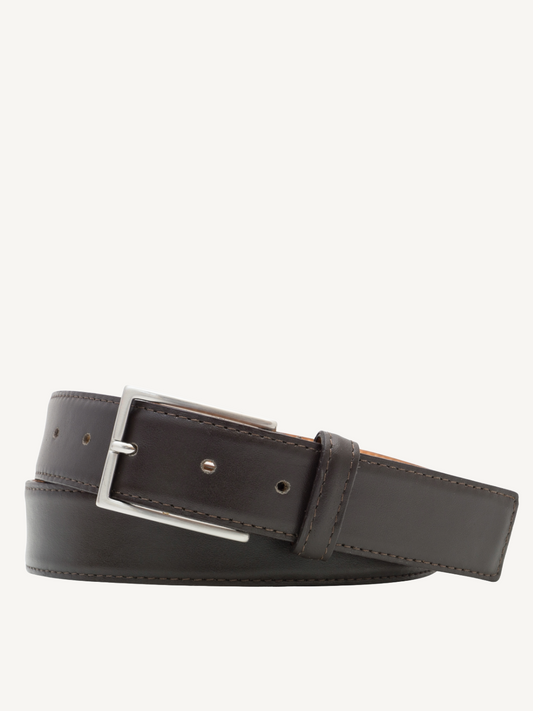 Brown Smooth Leather Belt with Square End | 35mm Width