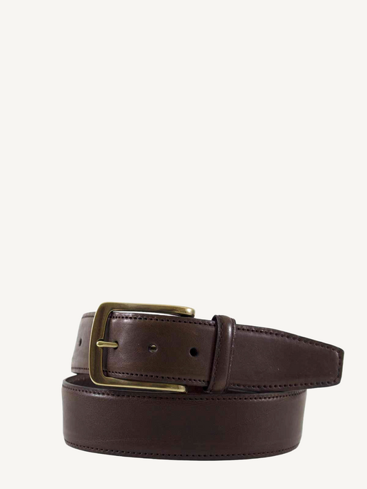 Brown Full-Grain Feathered Edged Leather Jean Belt | 1 5/8" Width