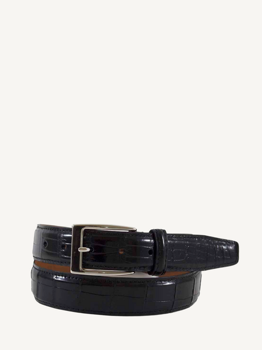 Black Genuine Alligator Belt | Width 1 1/4