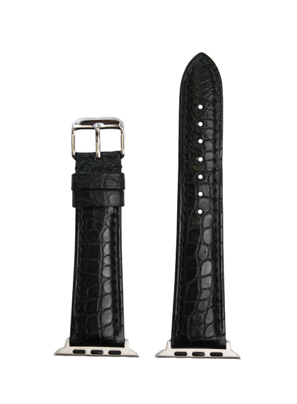 Black Round Grain Genuine Alligator  | h2010