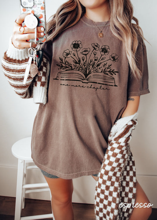 One More Chapter Floral Book Tee *10 Colors (S-3X)