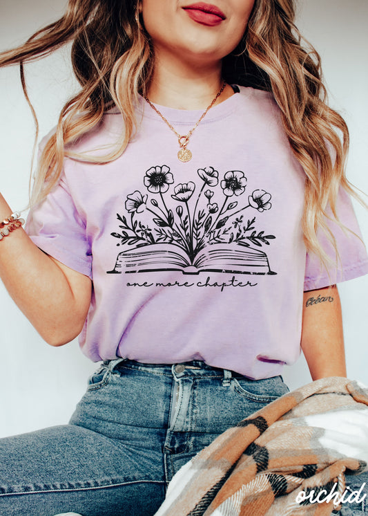 One More Chapter Floral Book Tee *10 Colors (S-3X)