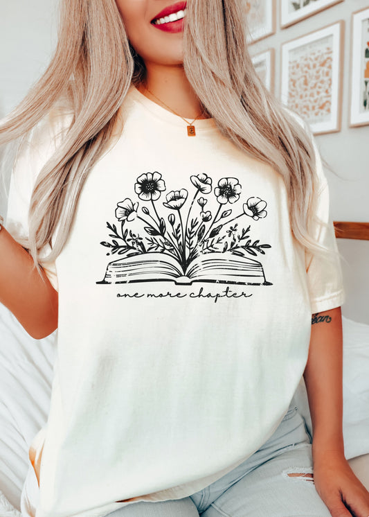 One More Chapter Floral Book Tee *10 Colors (S-3X)
