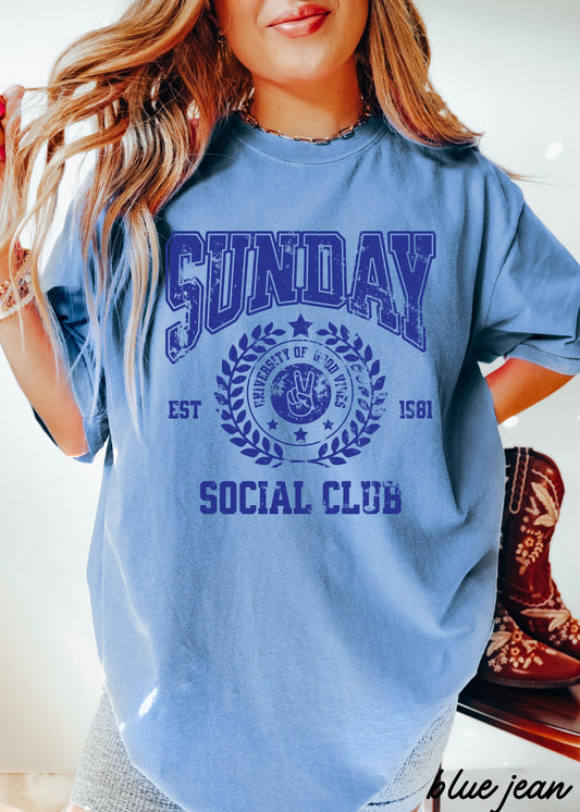 Sunday Social Club Tee *10 Colors (S-3X)